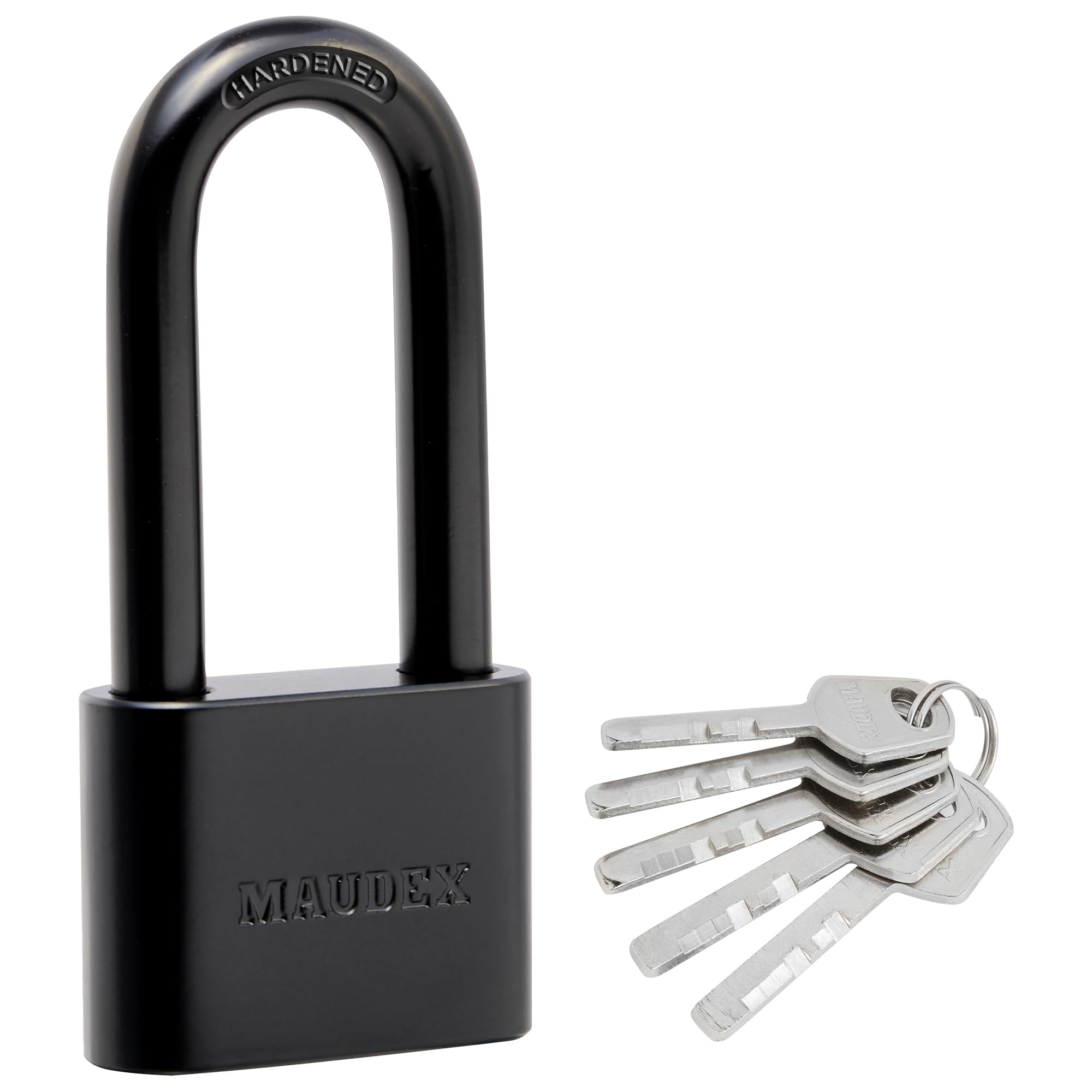 Maudex® PBE50 Padlock - All-Weather Protection with 5 Keys, Brass Cylinder, Weather-Resistant Coating for Outdoor Shed, Gate, Storage & More