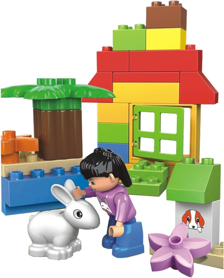 Xpress DIY - 30 pcs Full Building Blocks Zoo-Park Garden Set with a Rabbit, Plants, Tree and Friendly Figure - a Great Tool to Teach a 3+ Kid Learn Loving Nature, Compatible Parts