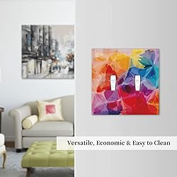Vibrant Abstract Colors Floral Double Toggle Wall