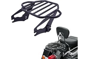 QMXREAY Motorcycle Detachables Two-Up Luggage Rack for Harley Touring Models Street Glide Road Glide Electra Glide Road King 
