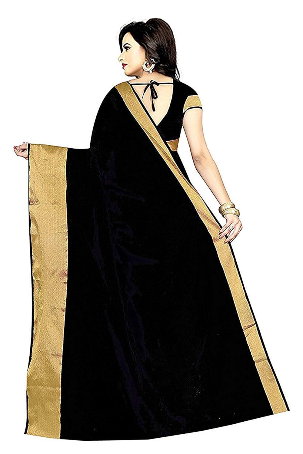 navabi export women's velvet saree with blouse piece, free size