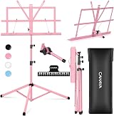 CAHAYA Sheet Music Stand Metal Portable with Carrying Bag CY0204-1 Pink view 1