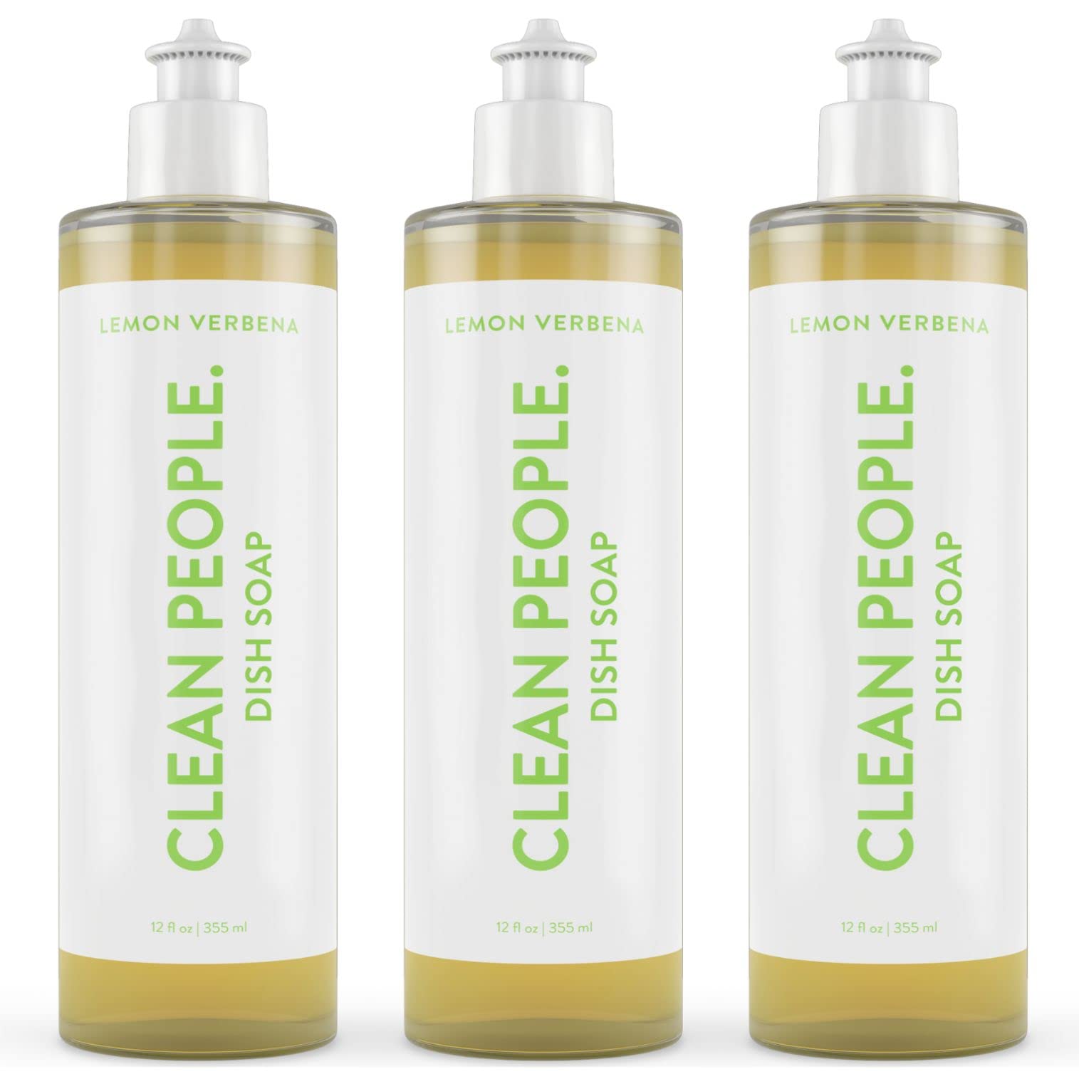 THE CLEAN PEOPLE Liquid Dish Soap - Clean, Simple Ingredients - Extra Scrubbing Power (Lemon Verbena Scent) 12 fl. oz (3 Pack)