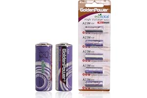 SUPTMAX Golden Power A23M 12V Alkaline Battery Maxi Plus Incredibly Safe Version Ecototal,5 Count (Pack of 1)