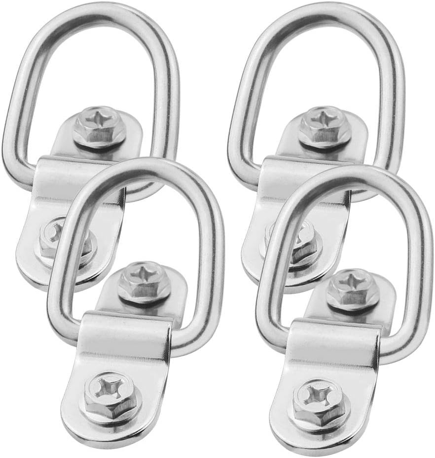 TooTaci 4 Pack D Ring Tie Down Anchors Lashing Rings, 1/4'' DRings