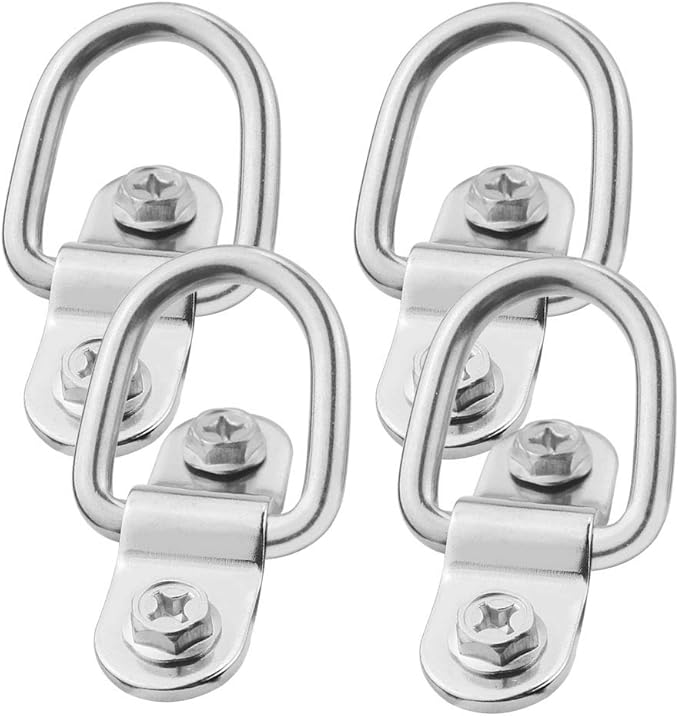 TooTaci 4 Pack D Ring Tie Down Anchors Lashing Rings, 1/4'' DRings