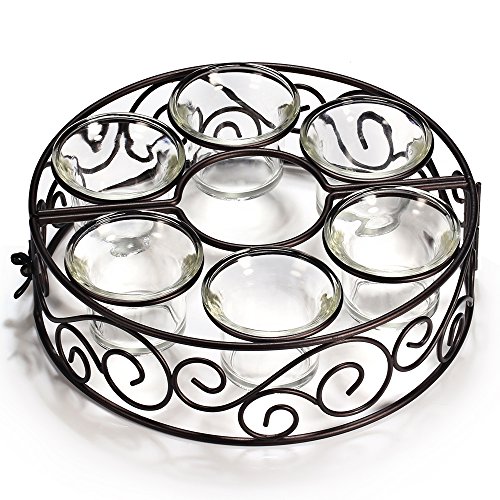 Candle Holders, TOTOBAY Round Black Wrought Iron Table Candlestick