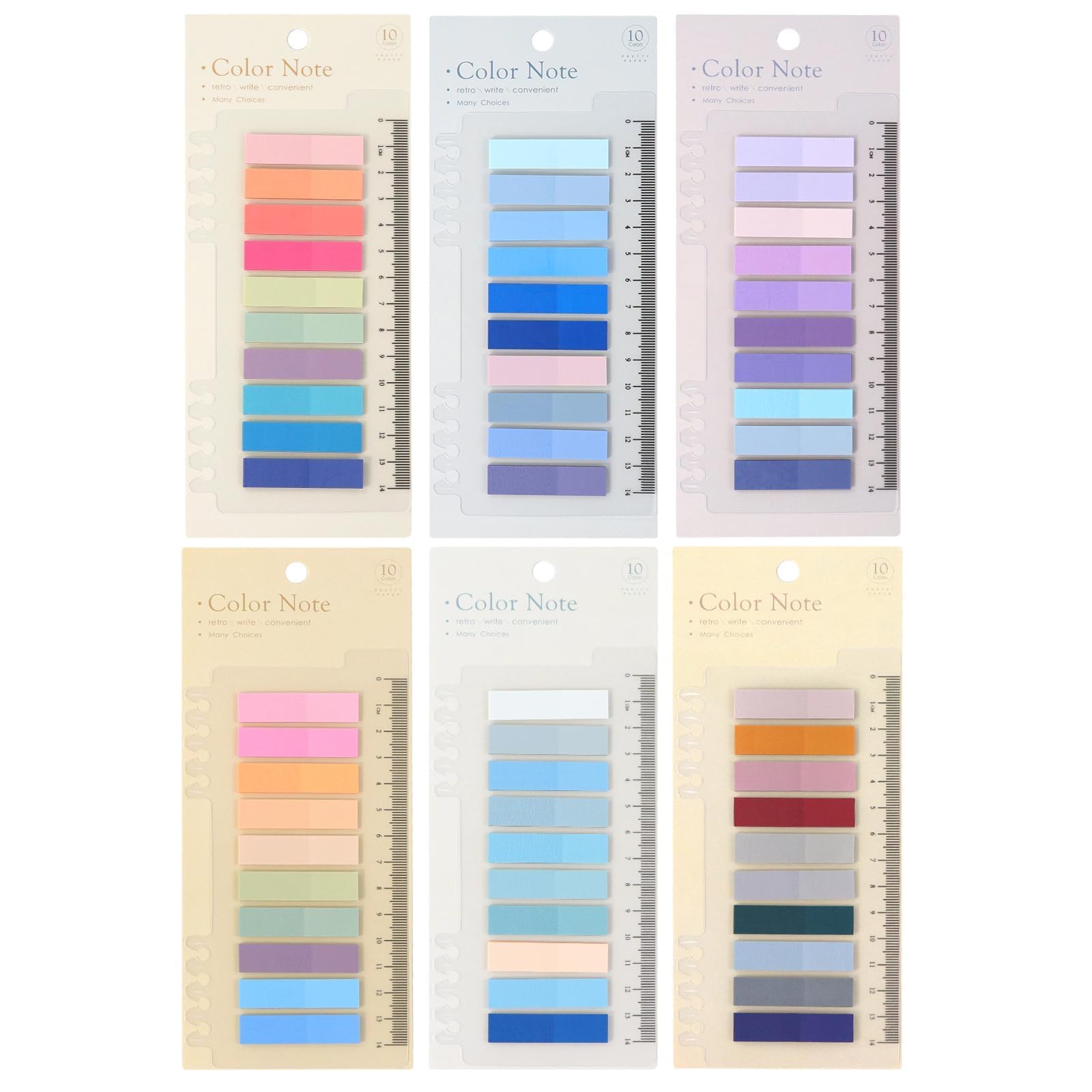 Qufiiry 1200 Pcs Sticky Tabs, Pack of 6 Pads Sticky Notes, Index Tabs, Book Tabs, Notes Tabs, Annotation Tabs, Colored Page Markers Labels for Annotating Books File Classification Book Notes