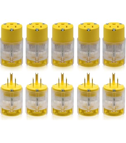 Leviton 515PR 15A Rubber Plug – NEMA 5-15P, Straight Blade, Black, 125V