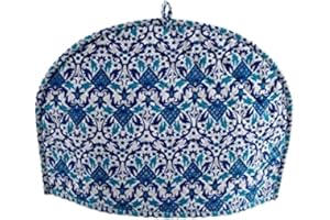 EKAVYA Tea Cosy for Teapot 100% Cotton Wadding, Kitchen Accessories Blue Tea Cozy Kettle Cover Cover Traditional Tea Quilt Floral Warmer Home Decorative Tea Cosy (Blue)