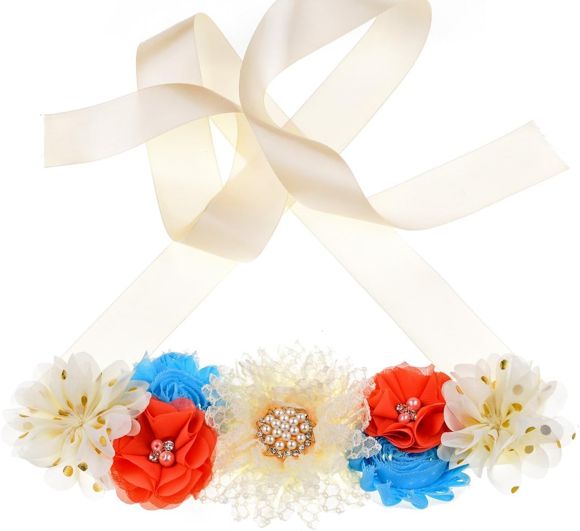 Floral Fall Flowers Maternity Sash Baby Shower Belly Belt Photo Prop Gift Gender Reveal Party SH-18