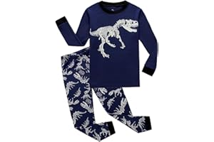 KikizYe Little Big Boys Girls Pajamas Set Kids PJs 100% Cotton Sleepwear