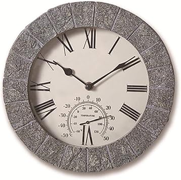 KUNY Gartenuhr Wetterfest Outdoor, Europäischer Retro Outdoor Uhr