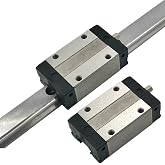 Coavoo EG15 CNC Linear Rail 1PCS EGH15 11.81 inch / 300mm Length 15mm Width Square Linear Slide Guideway Rail + 2PCS EGH15 CA Carriage Bearing Slider Sliding Block Kit for CNC Routers