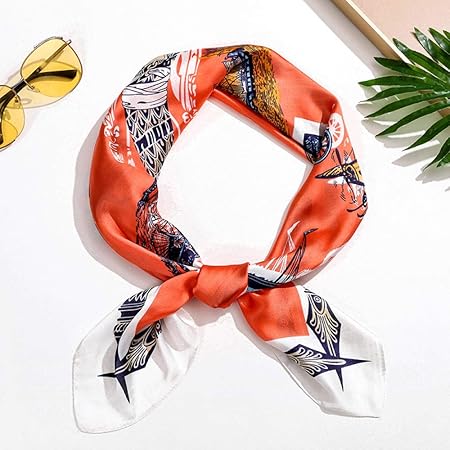 ZAMi Kleiner quadratischer Schal Damen Seidenschal Frühling und Herbst