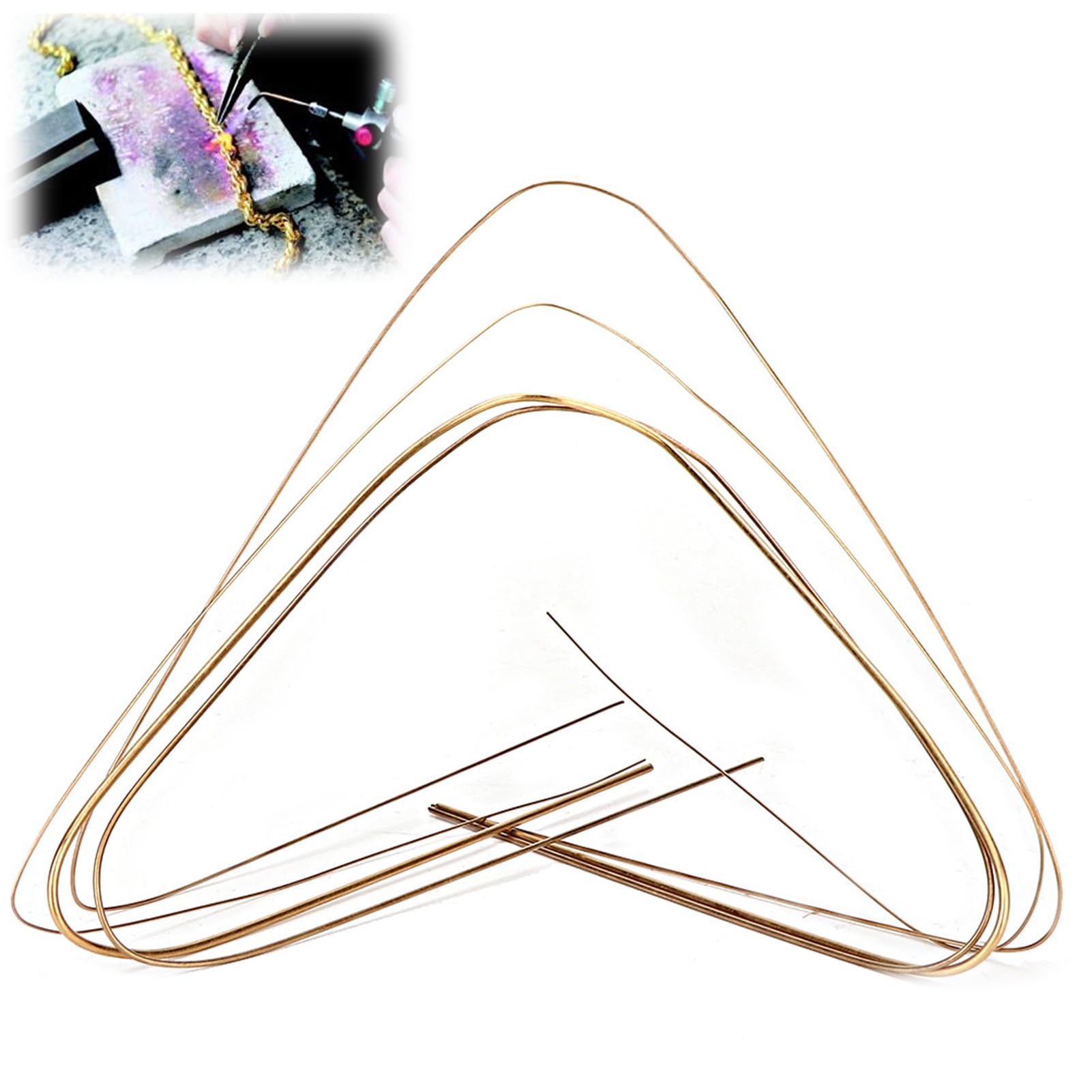 4 Pack Gold and Silver Soldering Rods Gold Solder Jewelry Gold Solder Low Temperature Metal Soldering Solder Rods for Jewelry (0.5mm 0.7mm 1.0mm 1.5mm)