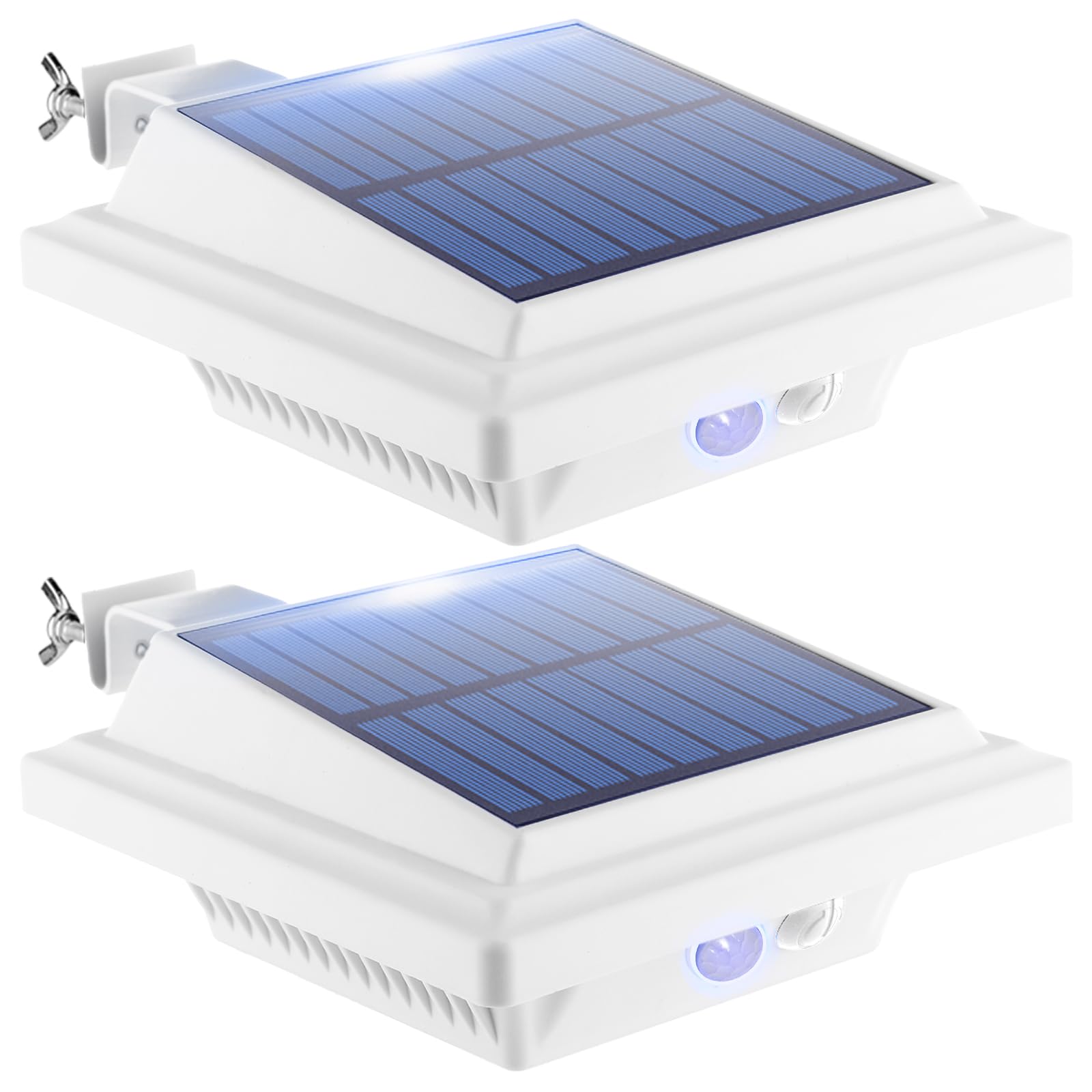 BILLION DUO 40 LED Solar Lights Outdoor, PIR Motion Sensor Security Lights, Solar Powered Gutter Lights, IP65 Waterproof, White Wall Lamp Warm Light for Garden,Fence,Wall(2 PCS)