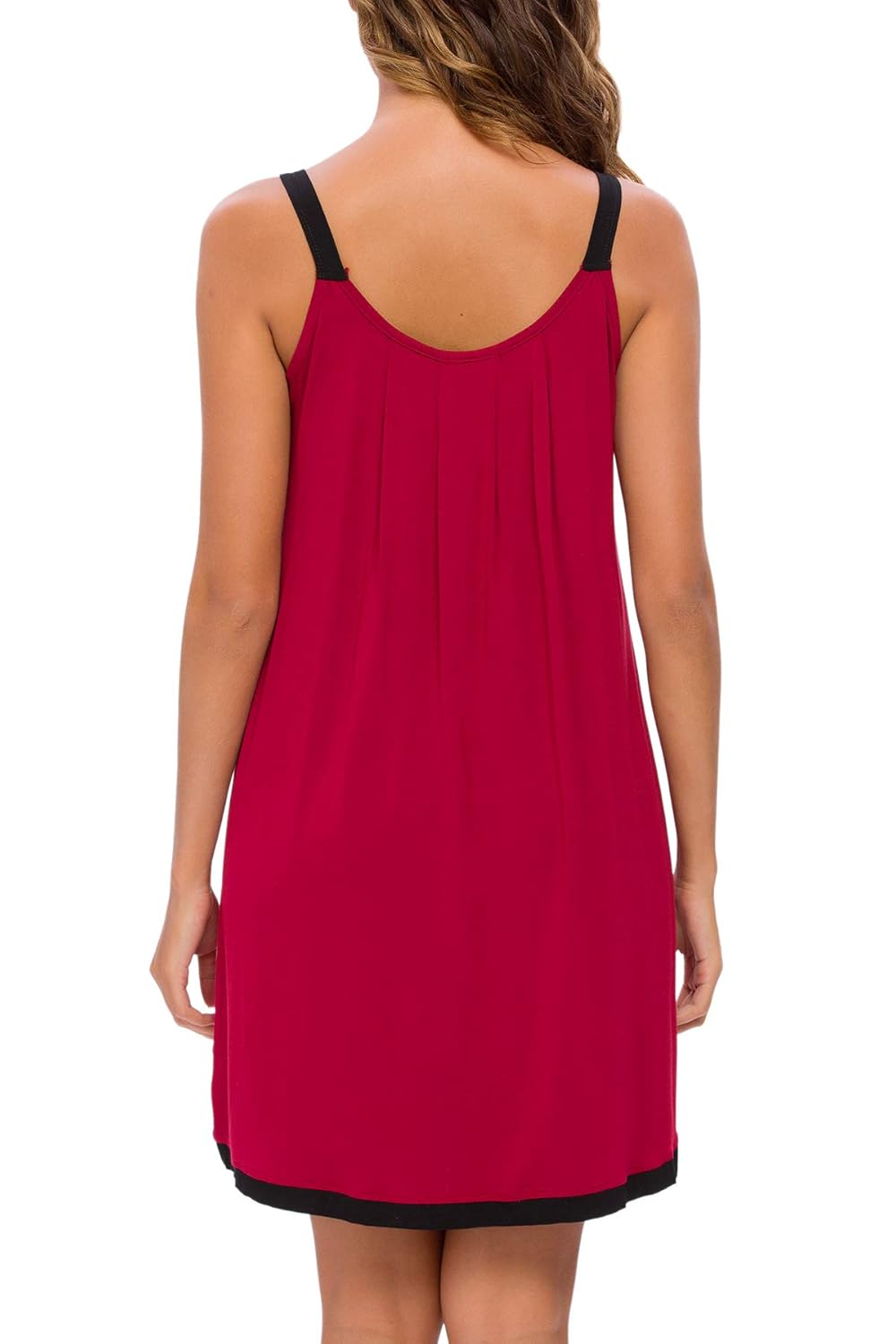 AVIIER Women Cotton Sleeveless Tank Nightgowns Wide Strap Chemise Full Slip Sleep Dress Women