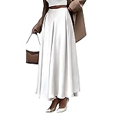 BTFBM Satin Skirts for Women Spring Fashion 2026 Elegant Flowy A-Line Cocktail Formal Silk Maxi Skirt Night Out Outfits