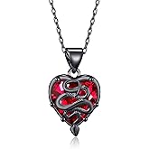 TALYKONG Snake/Anatomical Heart/Skeleton Hand Pendant Necklace Gothic Red Heart Necklaces for Women Men