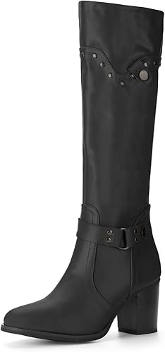 chunky heel riding boots