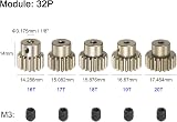 sourcing map 32P Pinion Gear Set 3.175mm Shaft 16T-20T Aluminum Alloy 1/10 RC view 2