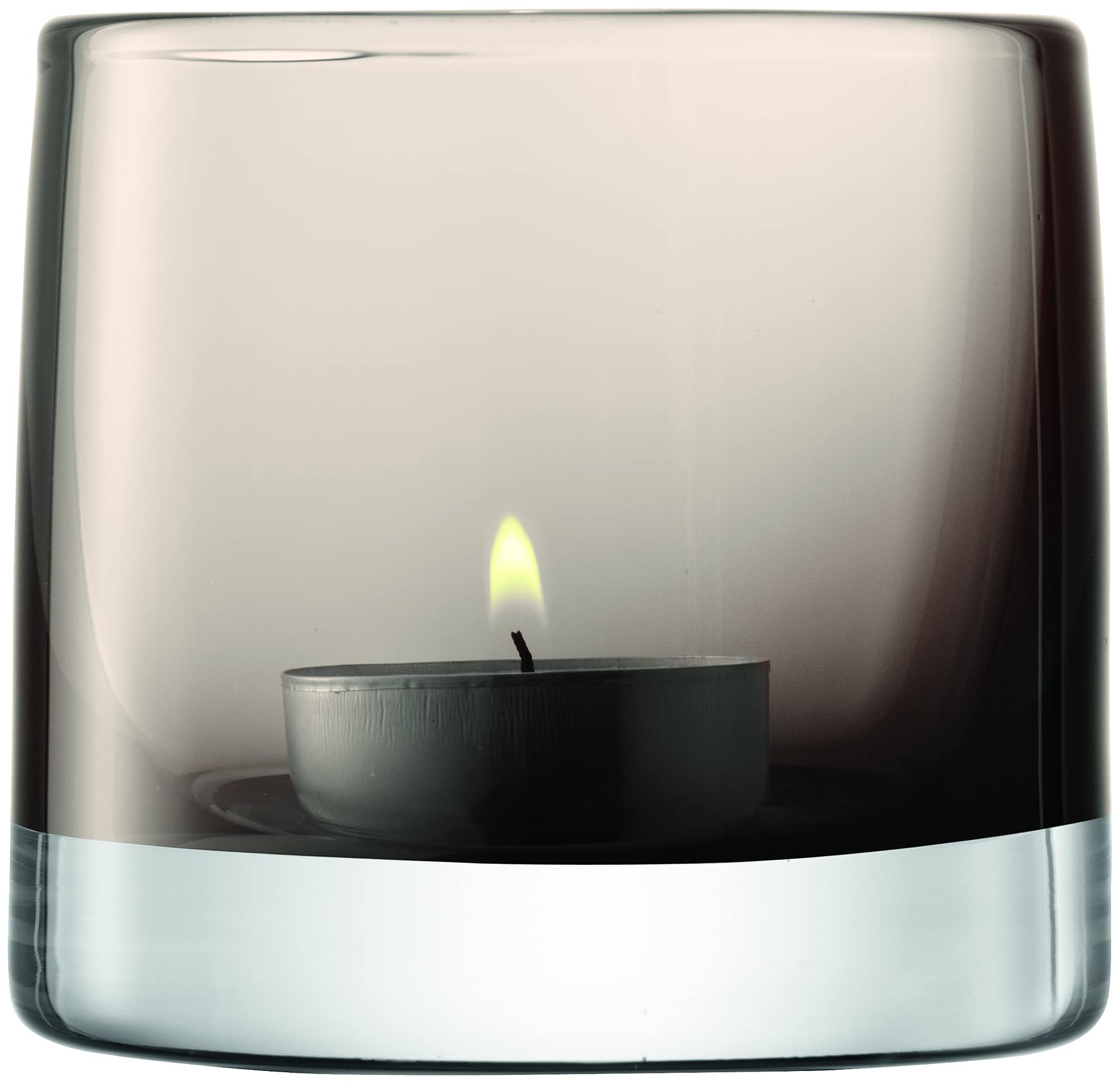 LSA International Light Colour Tealight Holder H8.5cm Mocha | 1 Unit | Mouthblown & Handmade Glass | LI20