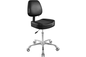 NAZALUS Rolling Stool Adjustable Drafting Chair Heavy Duty with Wheels for Office Home Desk Chair Big Size Black