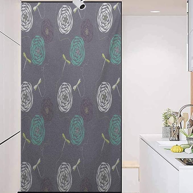 Lámina decorativa de vidrio para ventana, diseño de libélula Bohem