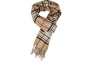Glory Max Unisex Classic Tartan Plaid Winter Scarf Soft Cashmere Feel 72"x12"