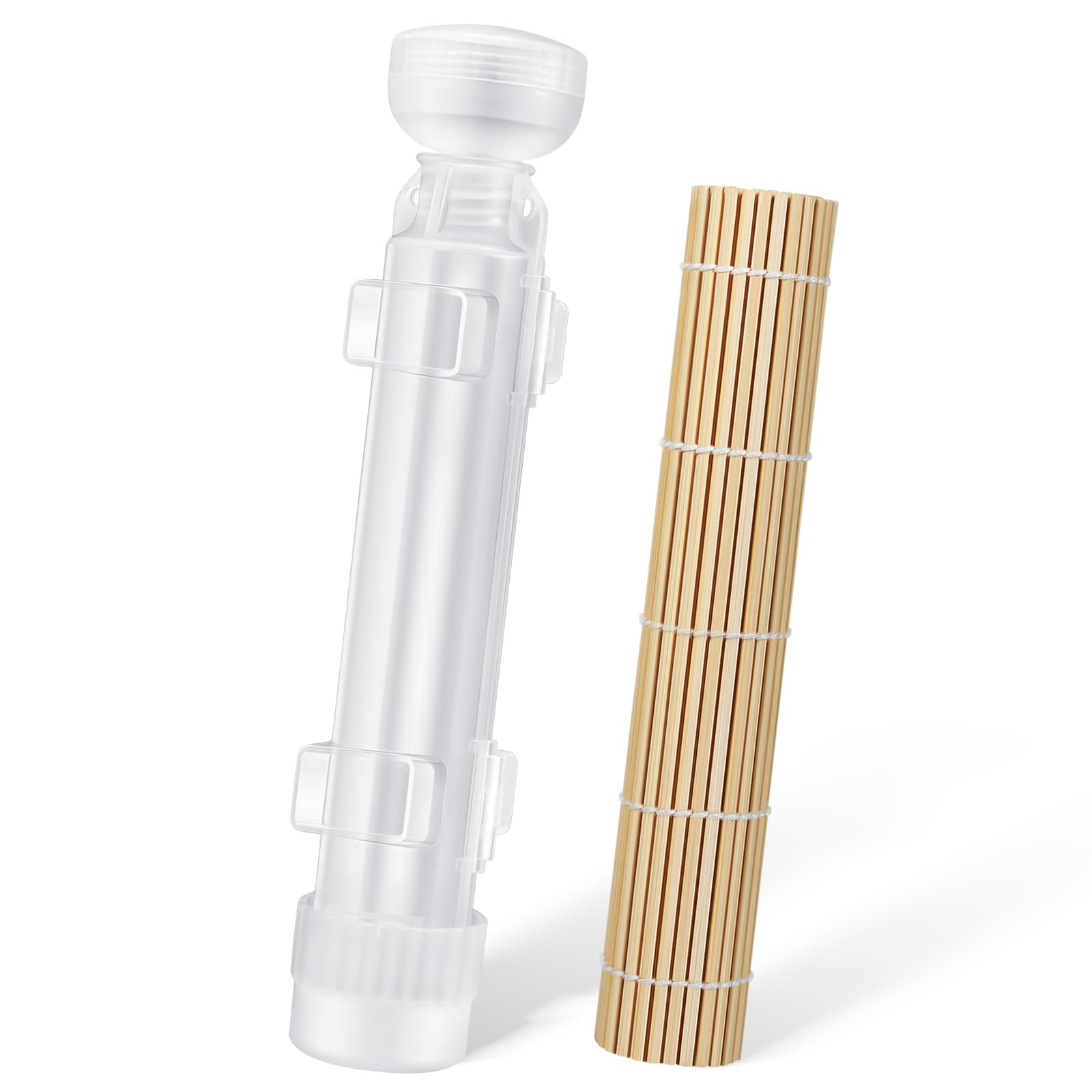 Photo 1 of **MISSING MAT**
Sushi Making Kit, Upgraded 11.8 Inches Sushi Roller, Sushi Rolling Mat Sushi Maker Sushi Kit, Sushi Bazooka Easy Made Sushi Translucent white