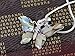 Alilang Silver Tone Abalone Colored Stone Butterfly Insect Wings Pendant Necklace