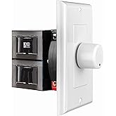 OSD 100W in Wall Volume Control Impedance Matching for Home Speakers, Rotary Knob White SVC100