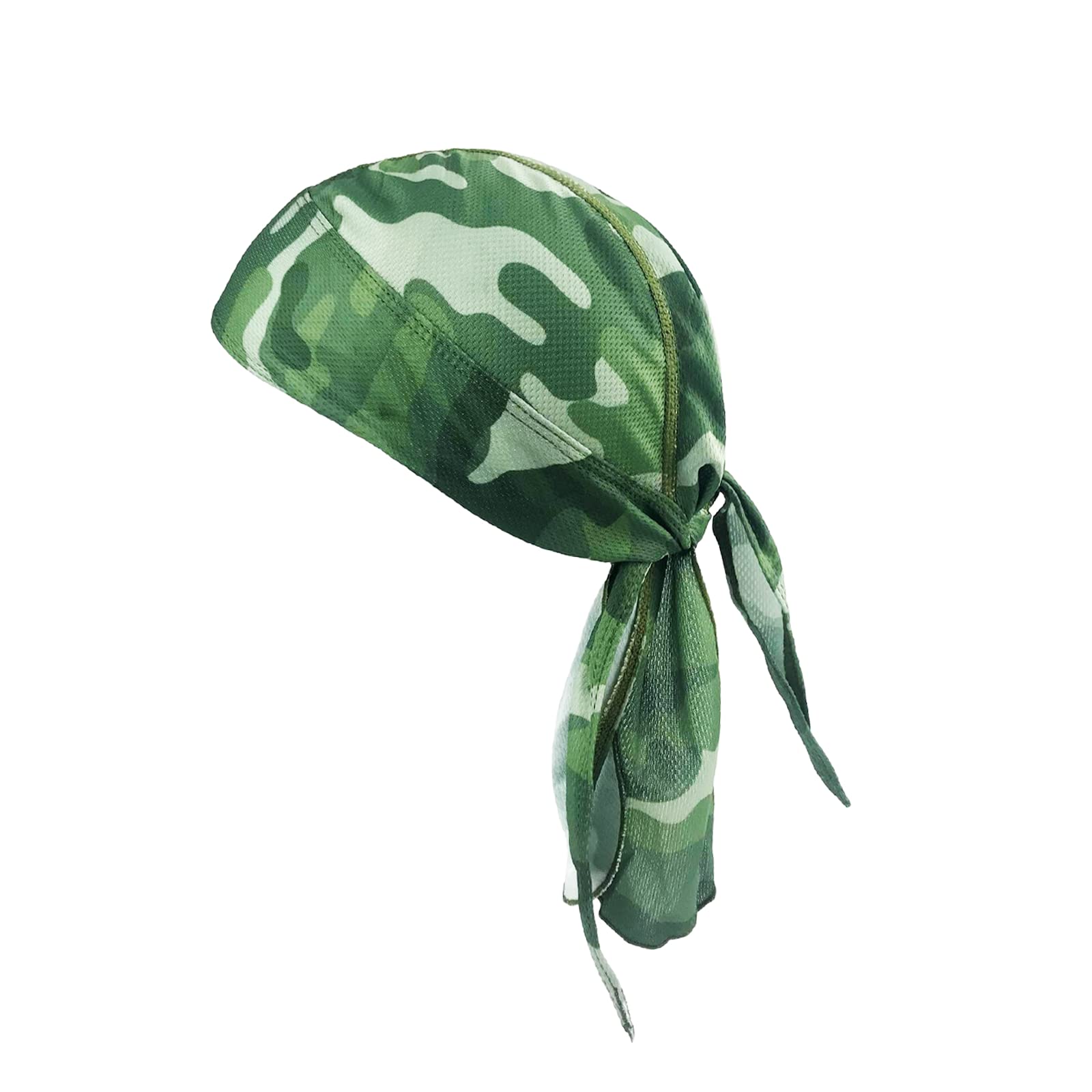 BEISIJIA Sports Cycling Cap Breathable Quick Dry Bandana Under Helmet Skull Cap Adjustable Cycling Hat Running Beanie Pirate Hat Headband for Men Women (5 Camouflage) (Camouflage Green) — image 1