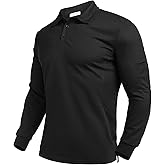 Deyeek Men's Polo Shirts Long Sleeve Golf Polo Shirts for Men Quick Dry UPF 50+ Sun Protection Polos Casual Collared Shirts