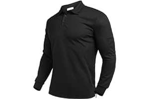 Deyeek Men's Polo Shirts Long Sleeve Golf Polo Shirts for Men Quick Dry UPF 50+ Sun Protection Polos Casual Collared Shirts