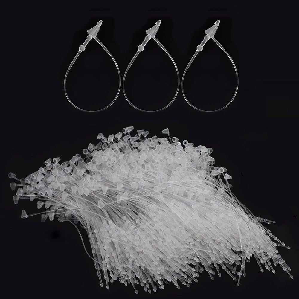 Yesallwas 2000pc 3 Inch Plastic Tag Fastener Hang Tag Snap Lock Pin Security Loop Price Tags Loop for Clothing Crafts Price Tag Showing