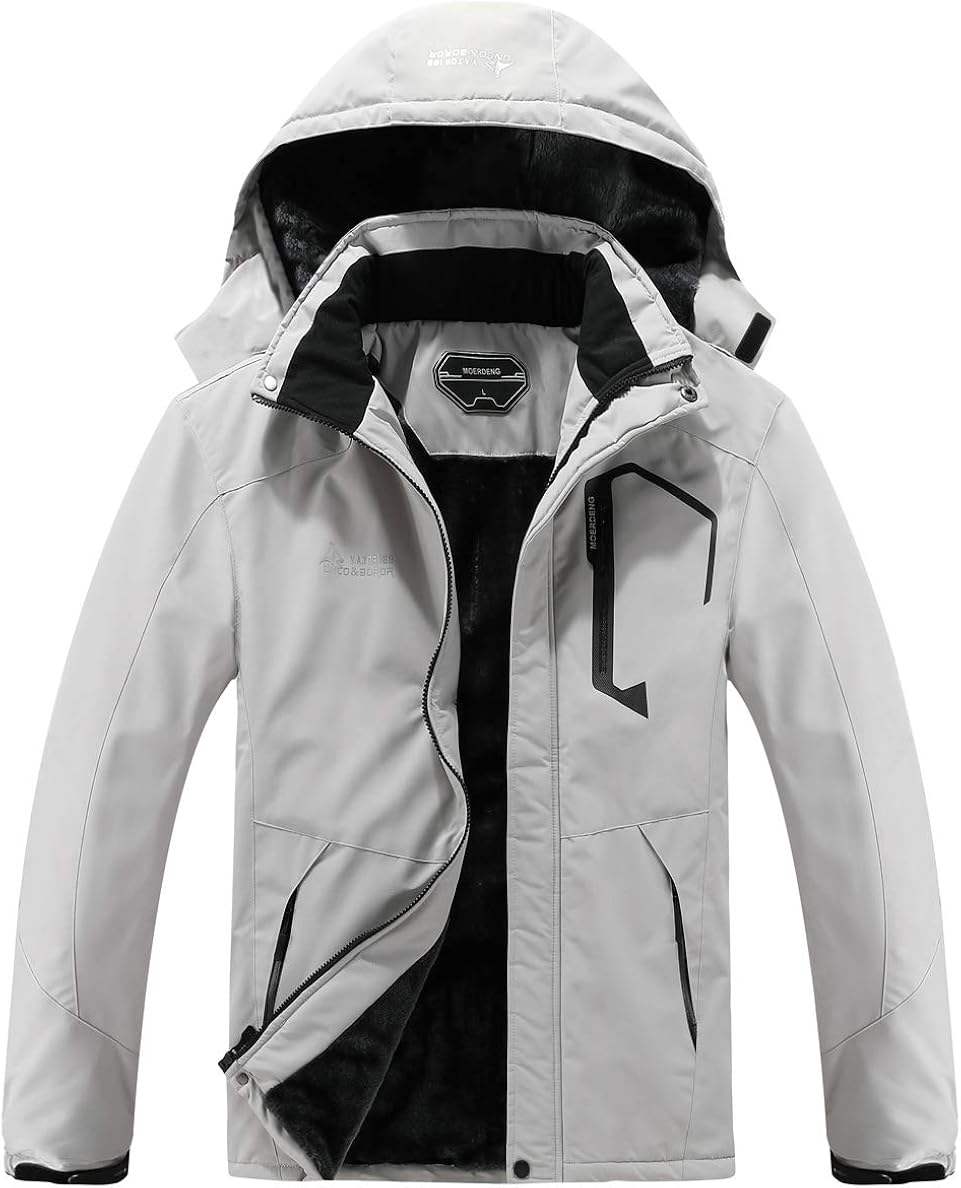 Men's Mountain Waterproof Ski Jacket Windproof Rain Windbreaker Winter Warm Hooded Snow Coat: Clothing