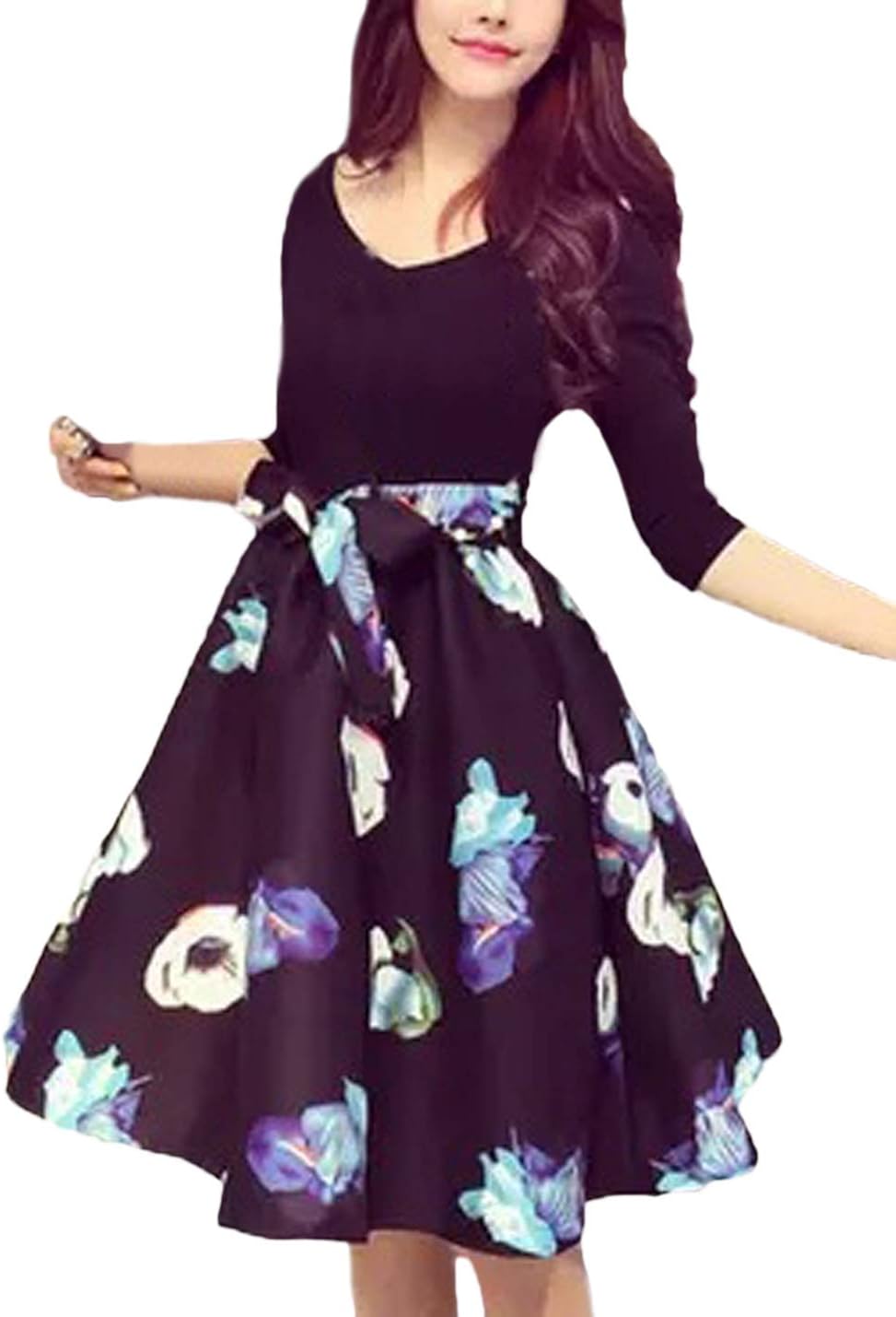 Women's Mini Dress Young Fashion Basic Long Sleeve Round Neck Feast Clothing Comfortable Classic