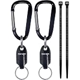 CRAZY SHARK Magnetic Net Release, Aluminum Fishing Net Magnet Retractor | Strong Magnetic Net Release with Aluminum Retractor, Magnet Clip Holder and Carabiner for Fly Fishing Nets and Fishing Gear