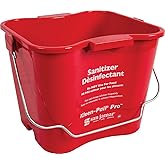 San Jamar Kleen-Pail Pro, Bucket with Handle for Cleaning Products in Commercial and Home Setting, 6 Qts, 1 Count, Red
