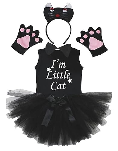Petitebella Animal Costume Set For Girls - Headband, Tutu, Shirt, Gloves, Tail, Bowtie, Ages 1-8
