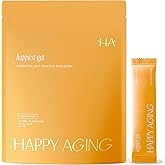 Happy Aging Happiest Gut Hydration Powder – Electrolytes + Probiotics + Dual Prebiotics + Hyaluronic Acid – Gut Balance, Skin Hydration & Daily Wellness – 12 Sticks (Lemon Ginger)