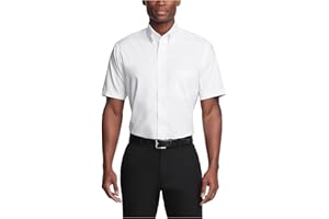Van Heusen Men's Short Sleeve Dress Shirt Regular Fit Oxford Solid