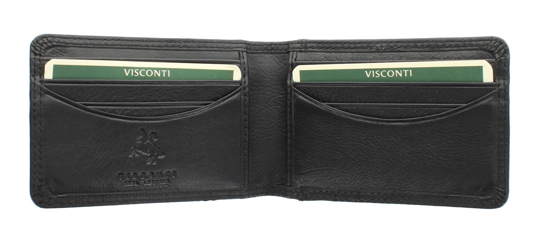 VISCONTI Heritage Collection Nelson Leather Credit Card Holder RFID Blocking HT5 Black