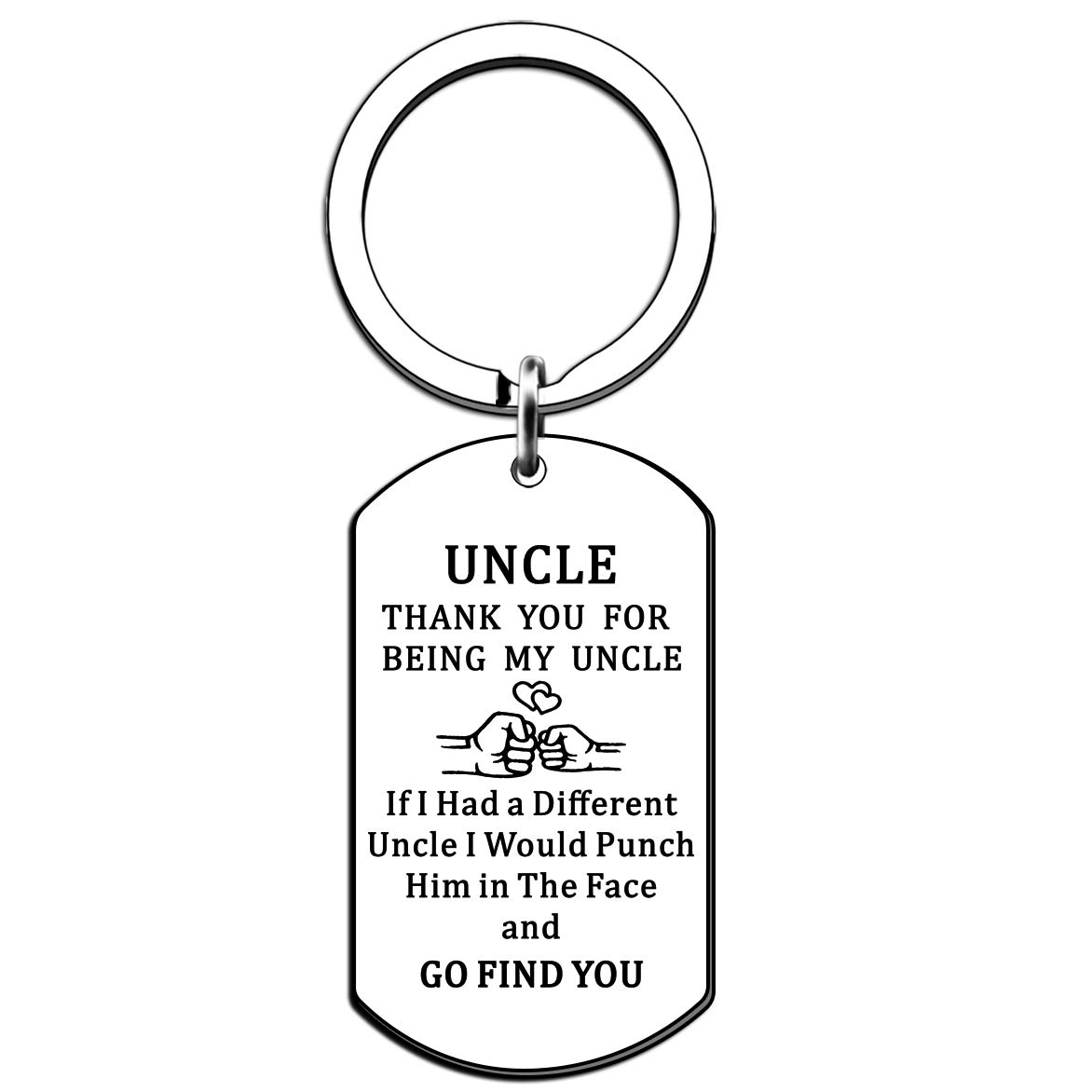 JMIMO Uncle Keyring for Father's Day, Christmas, Birthday - Thank You for Being My Uncle Keychain Gift from Niece Nephew