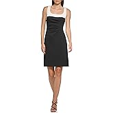 Karl Lagerfeld Womens Square Neck Waist Detail Framing Dress