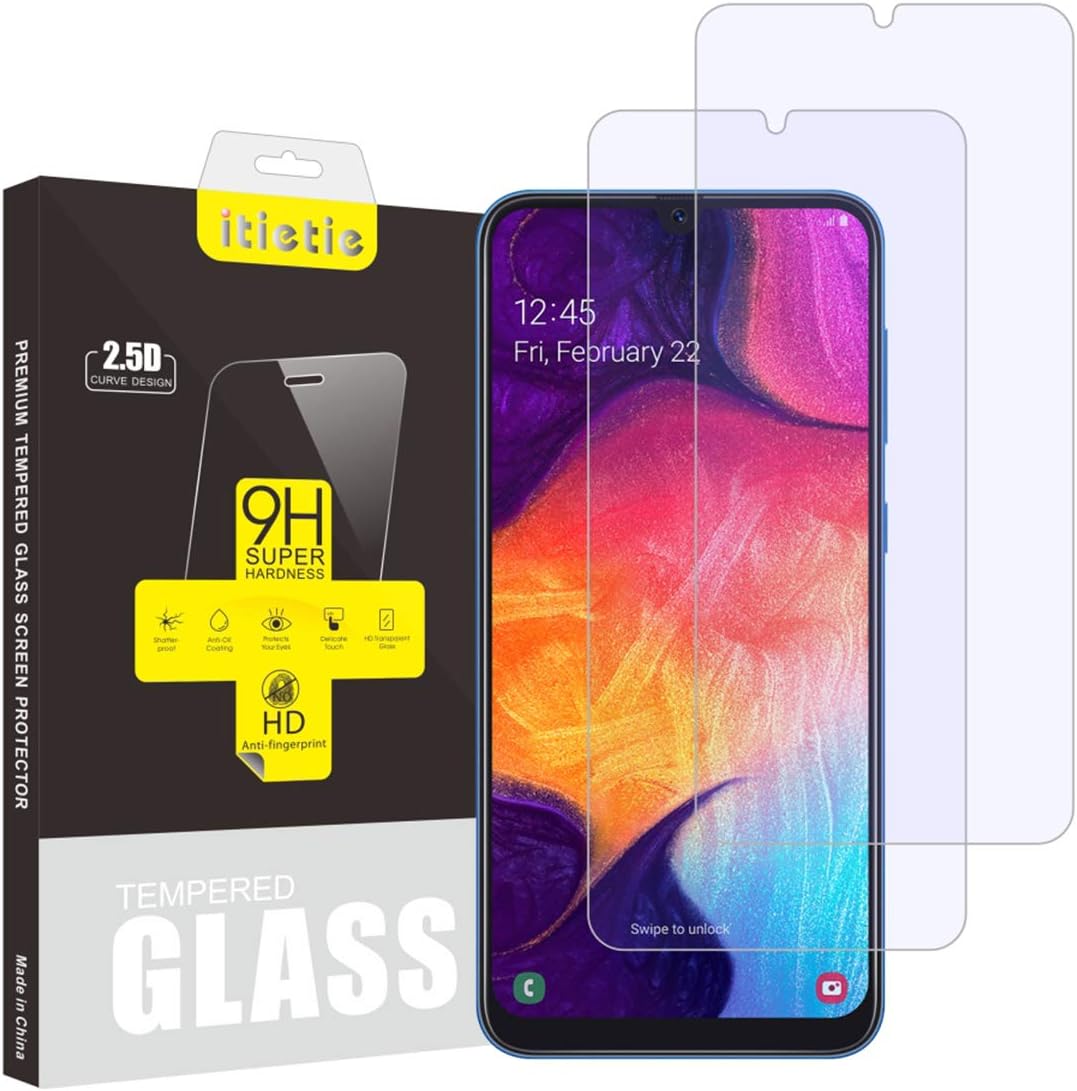 iTieTie 2-Pack Screen Protector for M30s / A50, Bubble Free, High Definition, Anti Scratch, 9H Hardness, Premium Tempered Glass Screen Protector Compatible with Samsung Galaxy A50