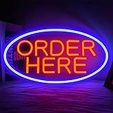 Order Here Neon Sign Order Here Sign Business Neon Sign for Wall Decor Neon Led Sign Order Neon Light Sign Light Up Sign for 