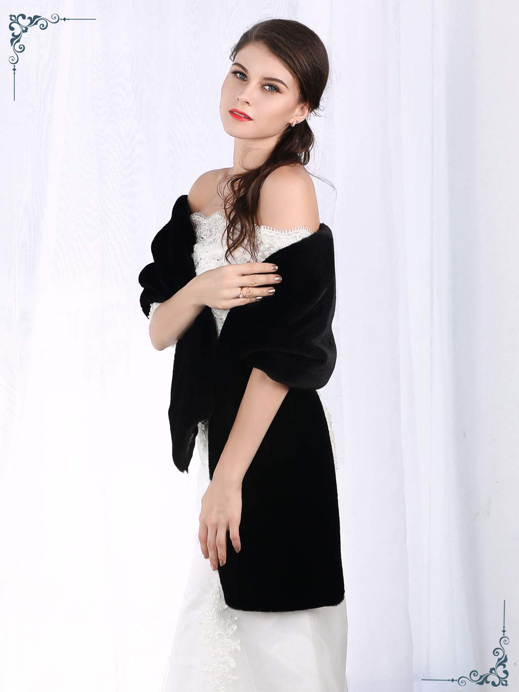 Aukmla Faux Fur Shawl Wedding Fur Wraps and Shawls Bridal Fur Stole Winter Cape Shrug for Brides and Bridesmaids Aukmla Faux Fur Shawl Wedding Fur Wraps and Shawls Bridal Fur Stole Winter Cape Shrug for Brides and Bridesmaids